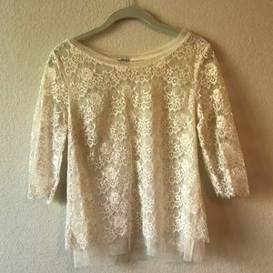 Lace 3/4 sleeve top